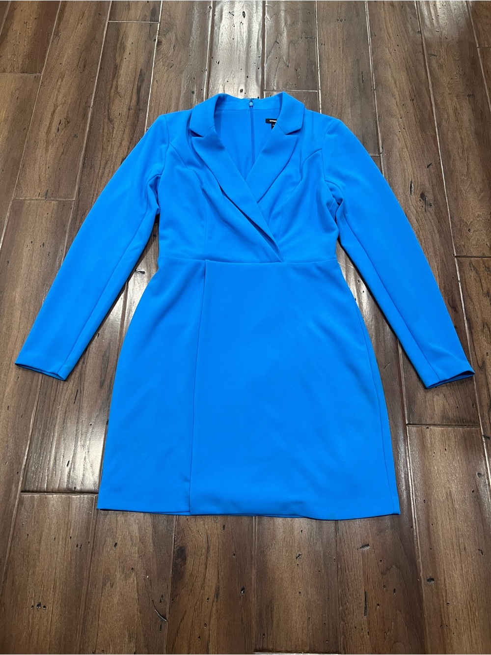 Express Bright Blue Long Sleeve Blazer Mini Dress